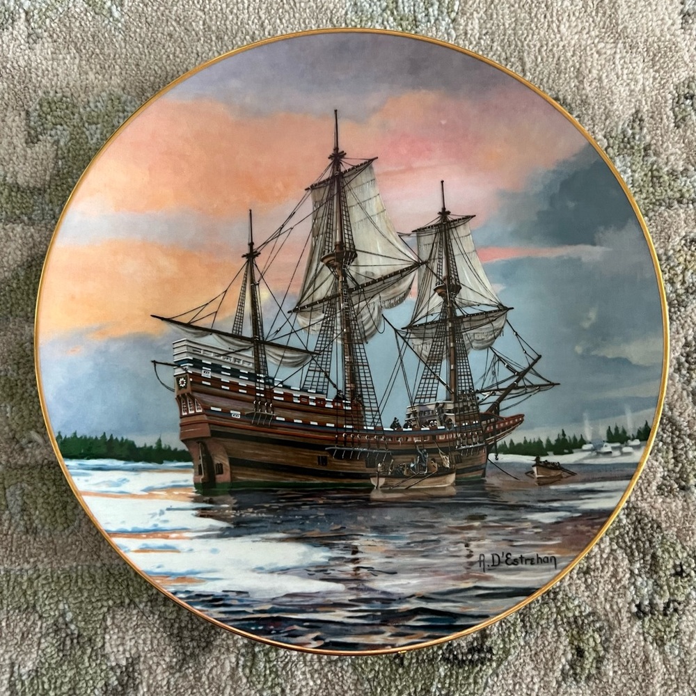 Limited edition Royal Cornwall historic ship plate with no chips or crac…